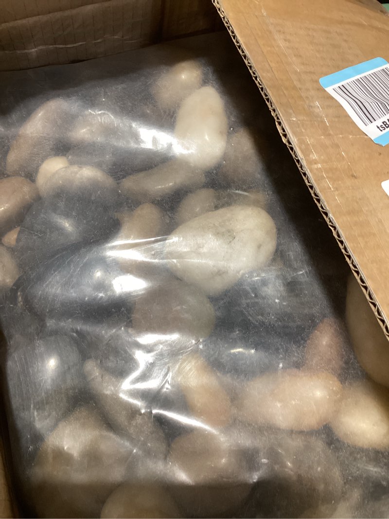 Condition photo showing Good Condition for yiszm 40lbs large river rocks for landscaping, 3-4" decorative pebbles for garden design, hand-picked smooth stones for fish tank, flower pots, indoor water fountains, pathways, backyard, mixed color 40 pounds mixed color 1