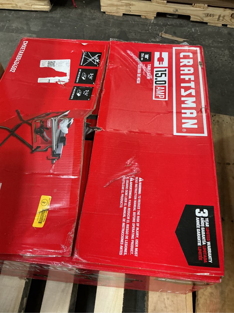 Condition photo showing As Is for craftsman 10-in 15-amp 120-volt corded portable jobsite table saw with folding stand