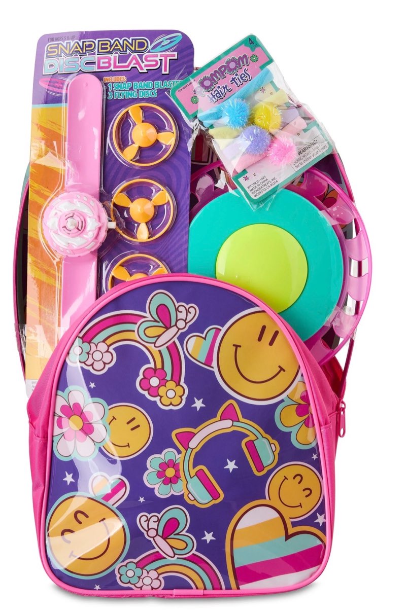 Smiley face Pre-filled backpack Easter basket gift set, by Wondertreats