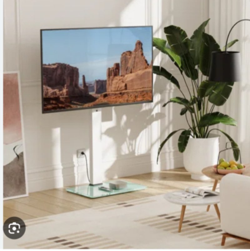 Square FITUEYES Modern Floor TV Stand for 32''-70'' TVs,Swivel and Height Adjustment TV Mount.Hold up to 88LBS