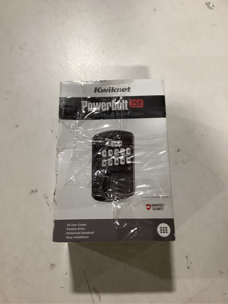 Condition photo showing Good Condition for Kwikset Powerbolt 250 Venetian Bronze Keypad Electronic Deadbolt Lock ft. SmartKey Security