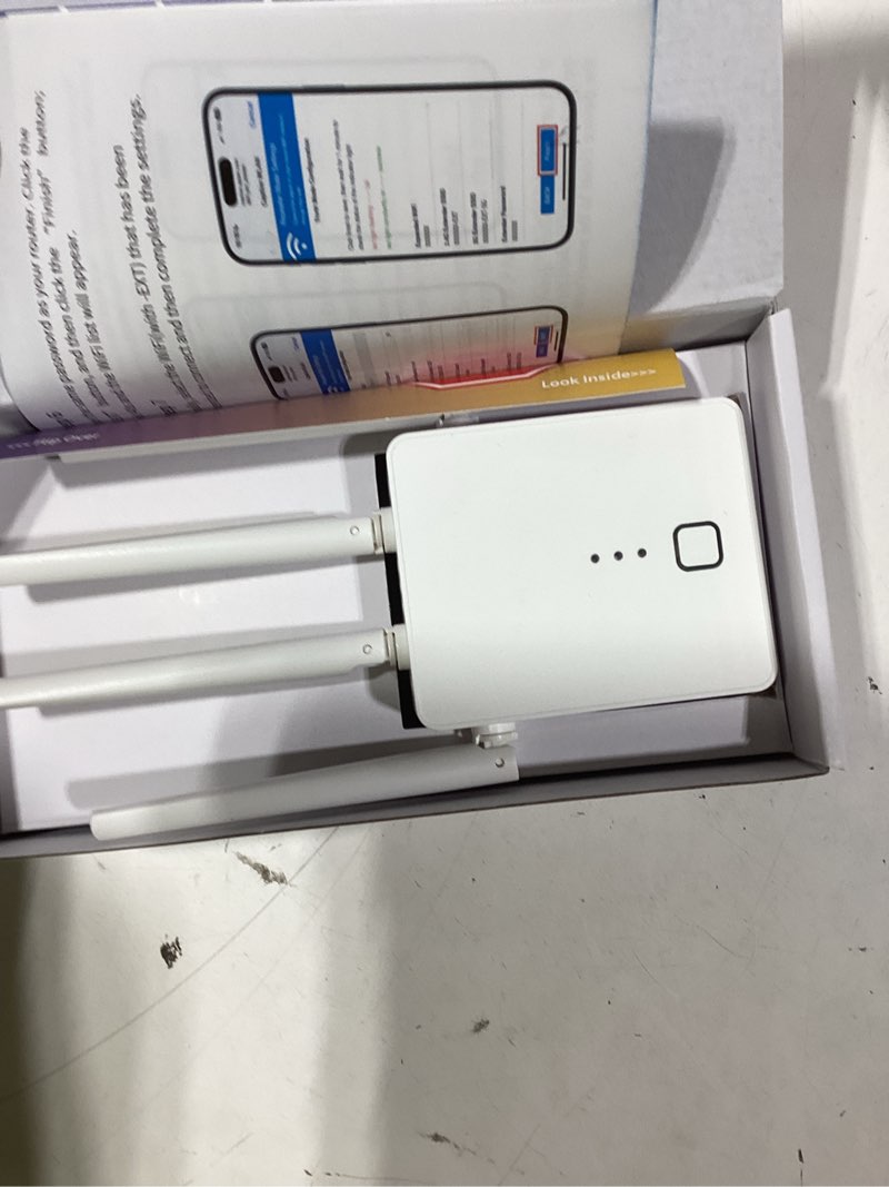 Condition photo showing As Is for wifi extender, 2026 fastest wifi booster 1200mbps dual band (5ghz/2.4ghz) wifi extenders signal booster for home, wifi repeater with ethernet port covers up to 12999sq.ft and 85+ devices