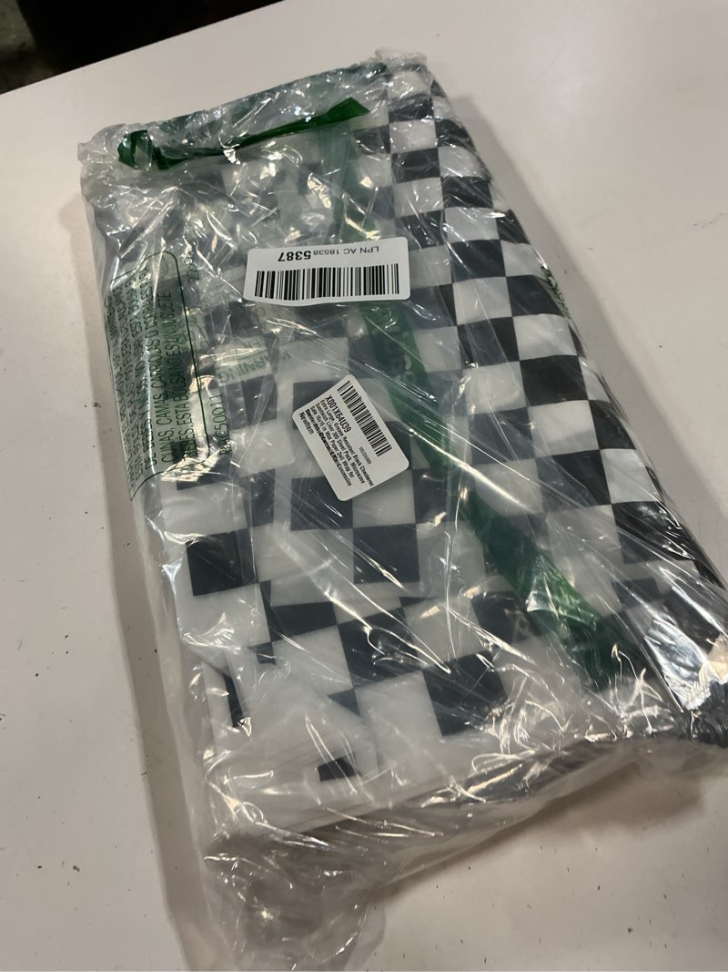 Condition photo showing As Is for extra large, grease resistant black checkered sandwich liner 300 sheet pack. microwave safe 15x15 in wax paper deli wrap for restaurants, churches, bbqs, concession stands, school carnivals, fairs.