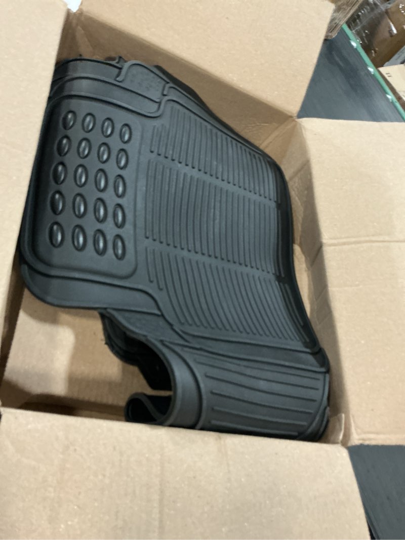 Condition photo showing As Is for (2 pieces only) fh group car floor mats - heavy-duty rubber floor mats for cars, universal fit 3 rows full set, trim