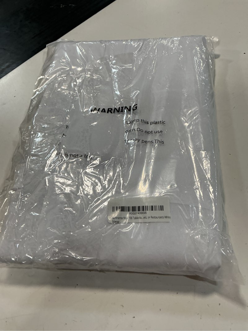 Condition photo showing New/Like New for surmente 90x156 inch white tablecloth for 8 foot rectangle tables | dining table cover protector, wrinkle free, washable polyester fabric, 8ft table cloth for wedding, banquet, restaurant
