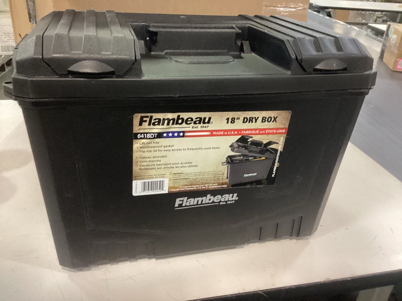 Condition photo showing Good Condition for Flambeau Outdoors 6418DT, 18" Dry Box, Black, Large