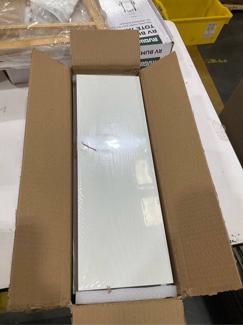 Condition photo showing New/Like New for upsimples floating shelves for wall, wall shelves for decor storage set of 6, wall mounted wood shelf for bedroom, living room, bathroom, kitchen, picture ledge shelf, white white 15.7in