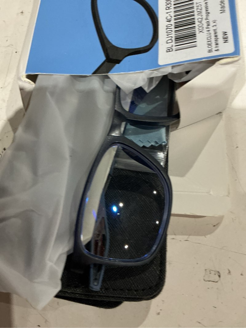 Condition photo showing Good Condition for 4 pack progressive multifocus reading glasses for men women tr90 sports style anti-blue light computer readers black & blue & grey & transparent 3 x
