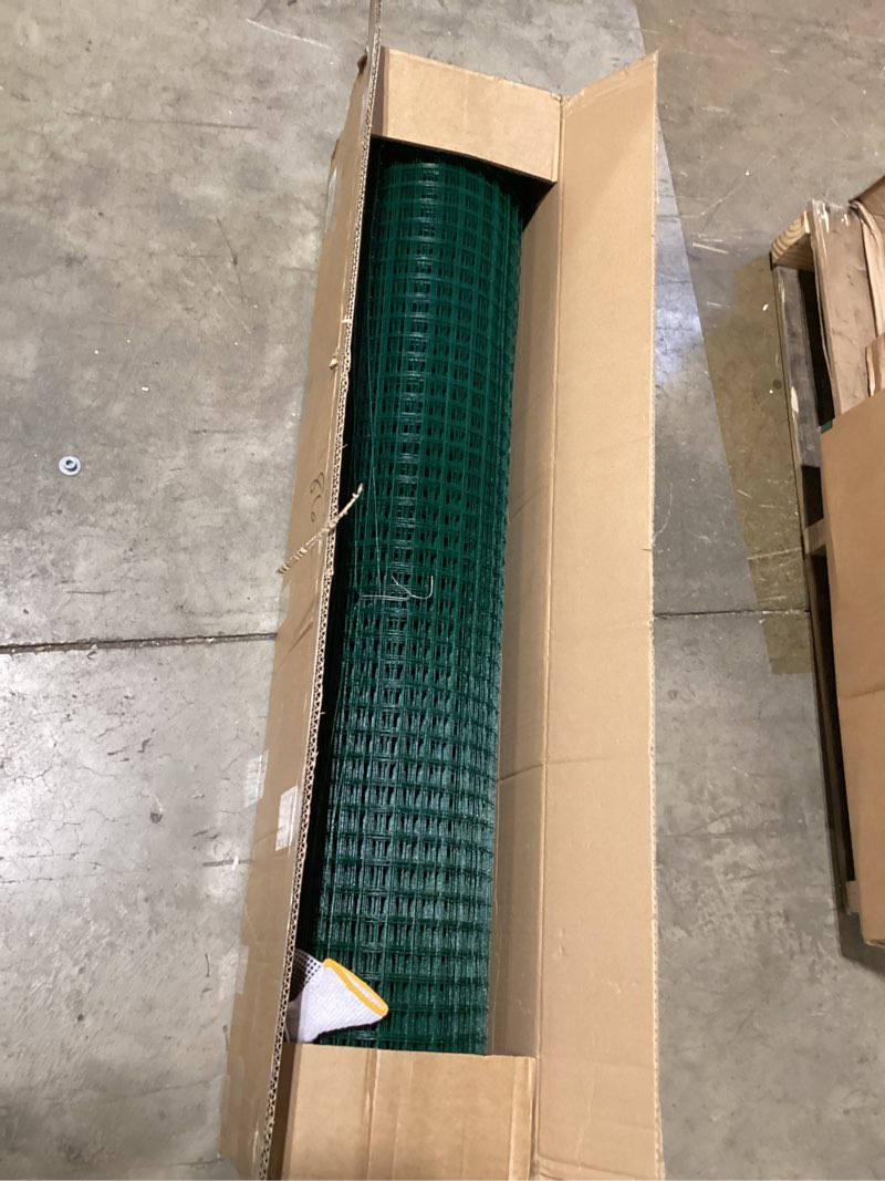 Condition photo showing Good Condition for tongmo 48" x 100' green chicken wire fencing, 19 gauge green wire fence, 1"x1" mesh size metal welded wire garden fence roll, poultry netting for rabbit/duck/chicken