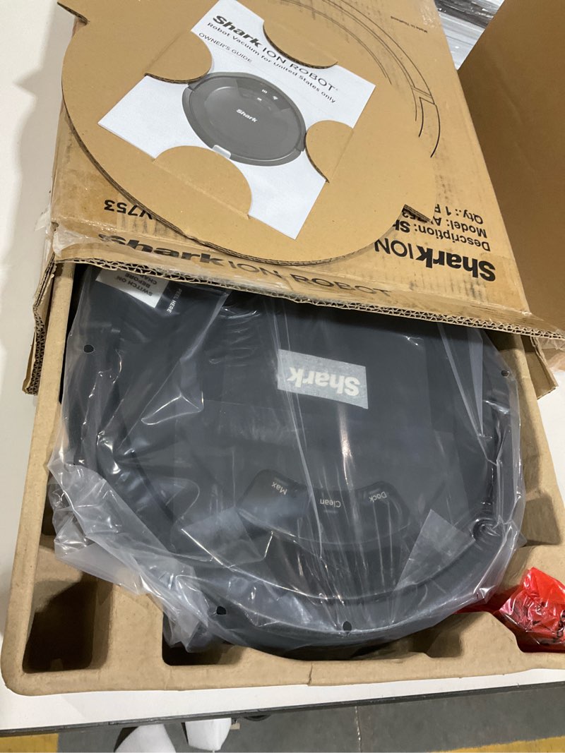 Condition photo showing As Is for Shark AV753 ION Robot Vacuum, Tri-Brush System, Wifi Connected, 120 Min Runtime, Works with Alexa, Multi Surface Cleaning, Grey ION Robot (Grey)