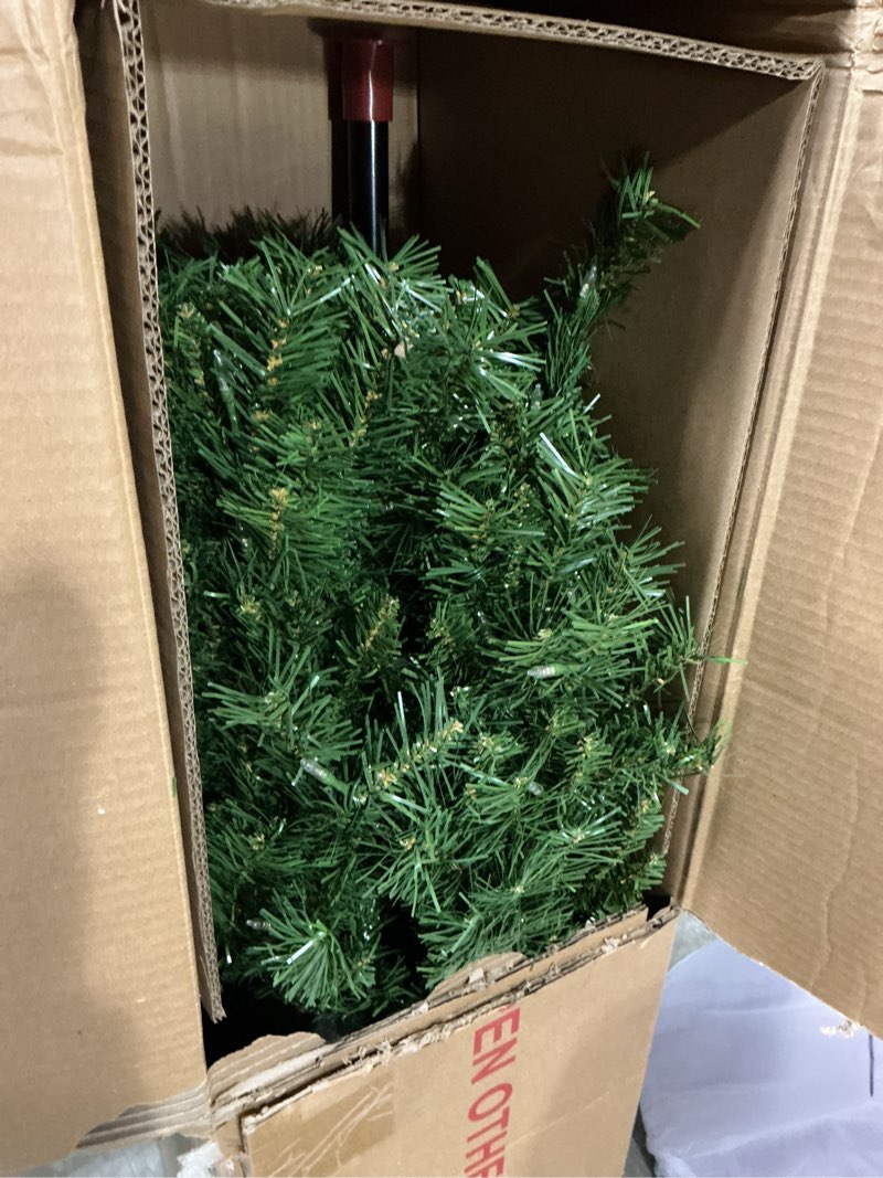 Condition photo showing Good Condition for National Tree Company 7.5 ft Pre-lit Artificial Christmas Tree, Slim Winchester Pine, 350 LED Lights, 1,000 Branch Tips, Includes Stand, Green