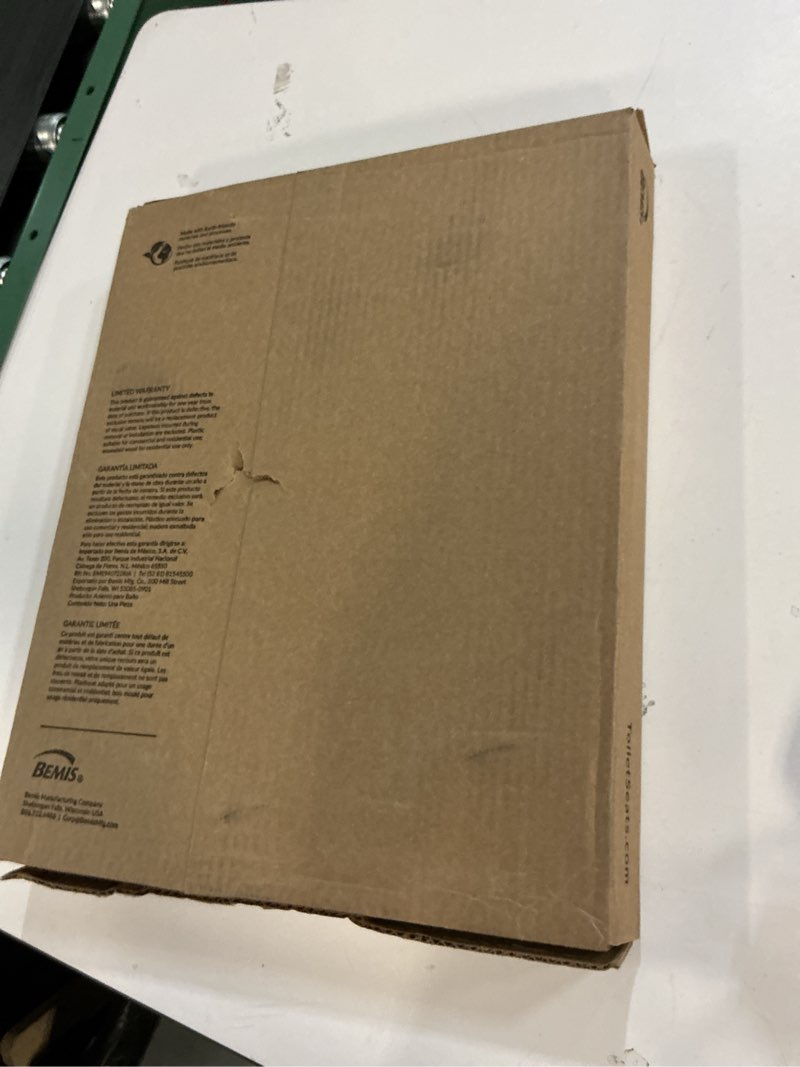 Condition photo showing New/Like New for Bemis 500EC Durable Wood Toilet Seat with Easy Clean Hinges, Made in USA, Round, White
