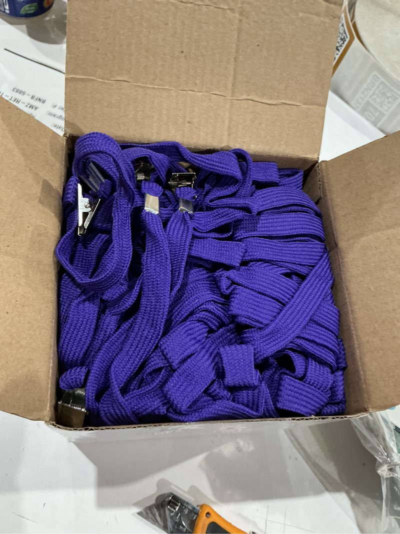 Condition photo showing Good Condition for patelai 100 pack double clip lanyards bulk face mask lanyard twist free 2 hook design adjustable badge neck strap for id name badge holder back to school conference office class essential (purple) purple 100