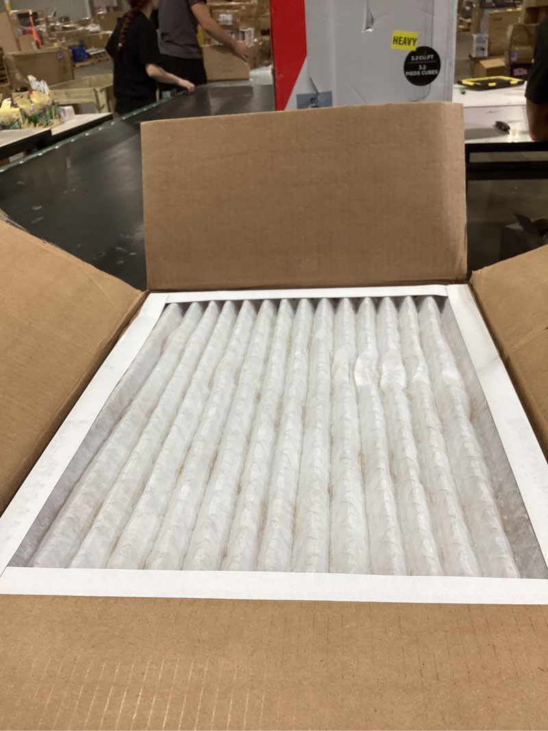 Condition photo showing Good Condition for amazon basics 16x20x1 air filter 6-pack, merv 8 ac furnace filters, allergy control, removes dust, lint and pollen, electrostatic (actual size: 15.75" x 19.75" x 0.75")