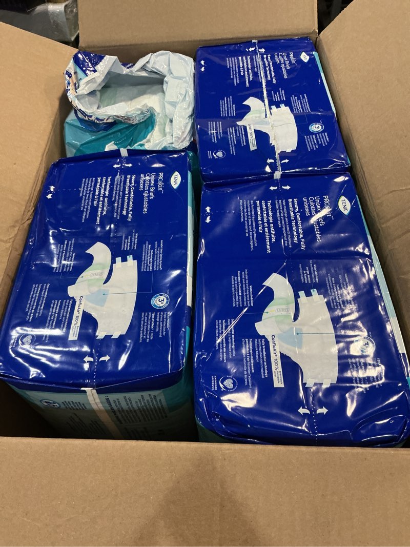 Condition photo showing As Is for (( size medium ))tena proskin unisex adult diapers with tabs, maximum absorbency, medium, 56 ct