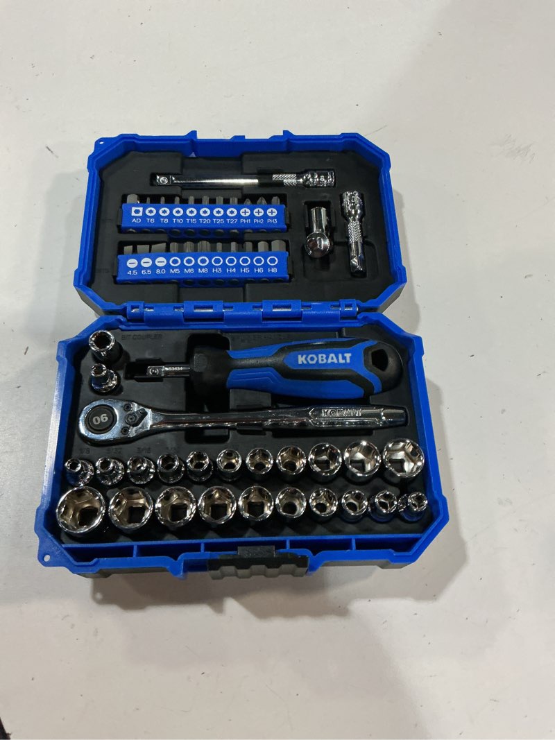 Condition photo showing Good Condition for kobalt 50 -piece metric and standard (sae) mechanics tool set with hard case