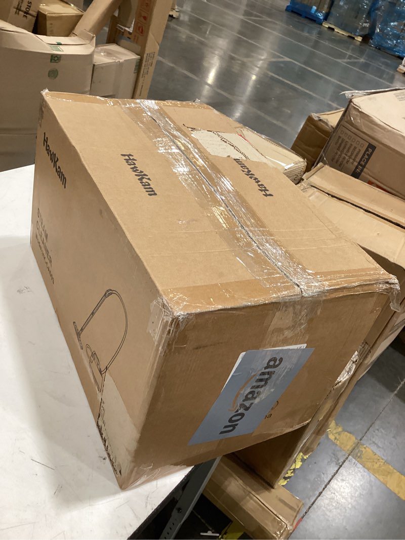 Condition photo showing As Is for this appears to be a dupray neat steam cleaner based on the product's white cubic design and included blue microfiber cloth.