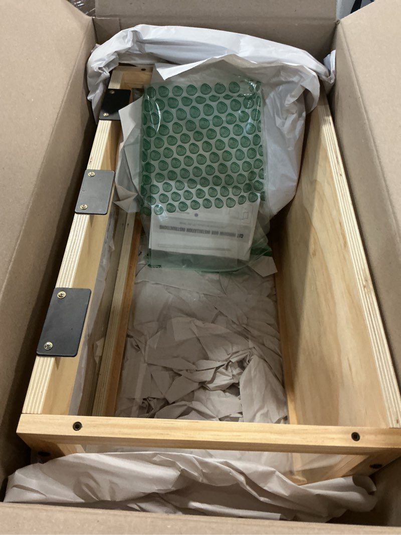 Condition photo showing As Is for Window Cat Perch Catio, Wood Cat Window Box, Window Catio for Indoor Cats. Suitable Single Hanging Window with an Inner Diameter of The Window Frame with A Net Opening Width of 24-35 in. KGCCIZI. Wooden frame + acrylic