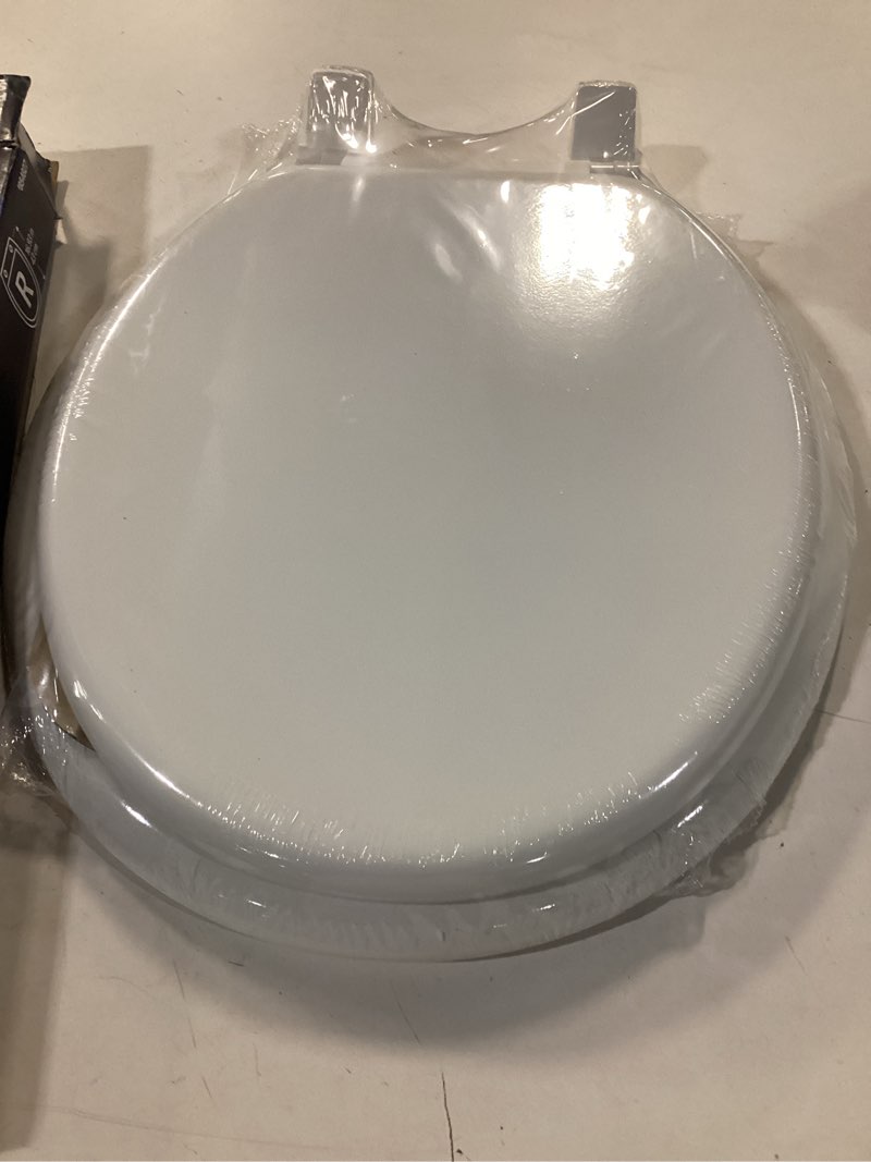 Condition photo showing Good Condition for Project Source 854827 Round Toilet Seat White Wood