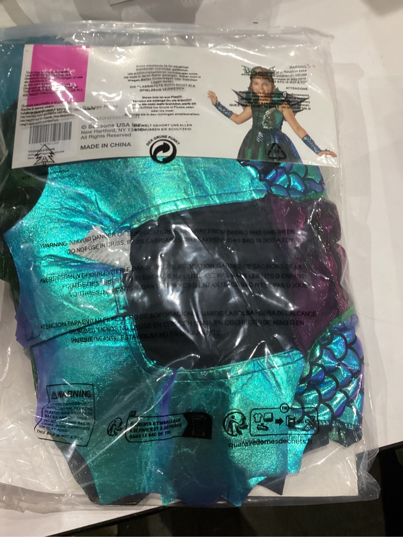 Condition photo showing New/Like New for Seasons Halloween Girls Deluxe Dragon Costume S(4-6)