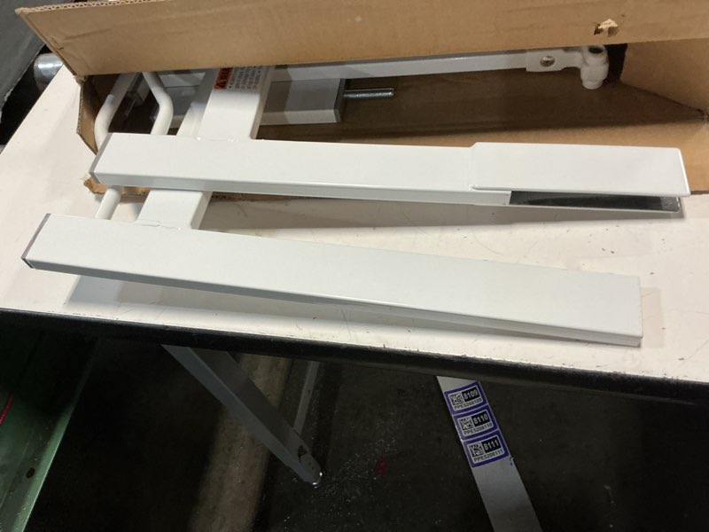 Condition photo showing As Is for regalo safety 29-38.5" baby gate for doorways & bottom of stairs, pressure mounted baby gate with door for babies, toddlers & pets, tested & safe for 30 years, american designed, american owned, white white 29-38.5"w x 30"h