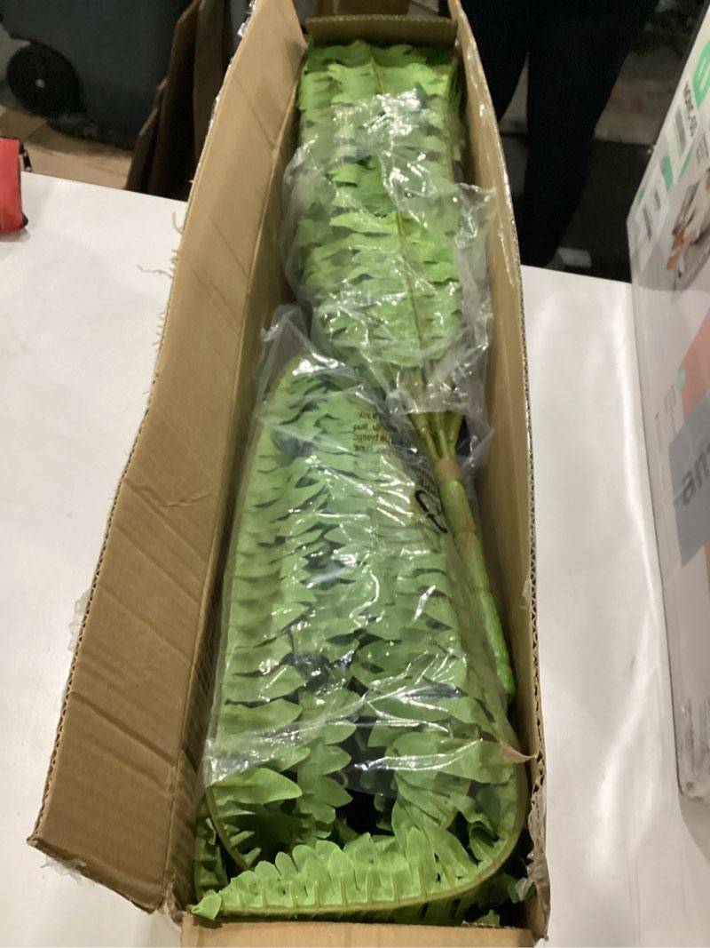 Condition photo showing Good Condition for 45" fake ferns, realistic large artificial bush plants, 2 artificial boston ferns with 59 fronds for outdoors planter indoor home garden porch decor green