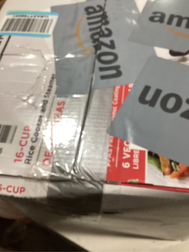 Condition photo showing As Is for BLACK+DECKER 16-Cup Rice Cooker, 8-Cup Uncooked Rice, Steaming Basket, Removable Non-Stick Bowl, One Touch, Keep Warm