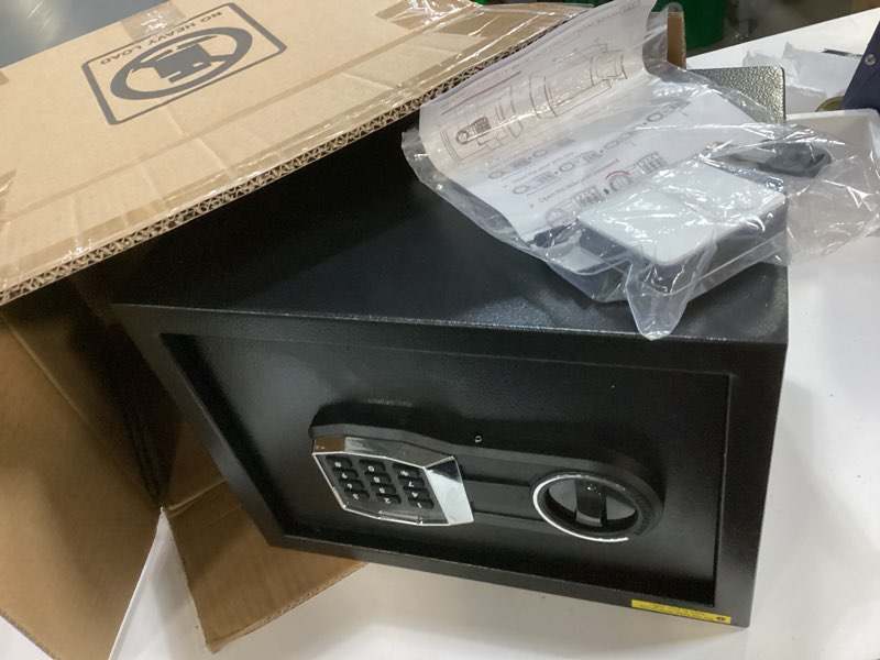 Condition photo showing As Is for 1.3 Cub Small Fireproof Safe for Home, Security Anti-Theft Fire Proof Safe Box with Spare Keys, Programmable Keypad and Alarm System, Digital Fireproof and Waterproof Safes for Document Money Medicine 1.3 Cubic