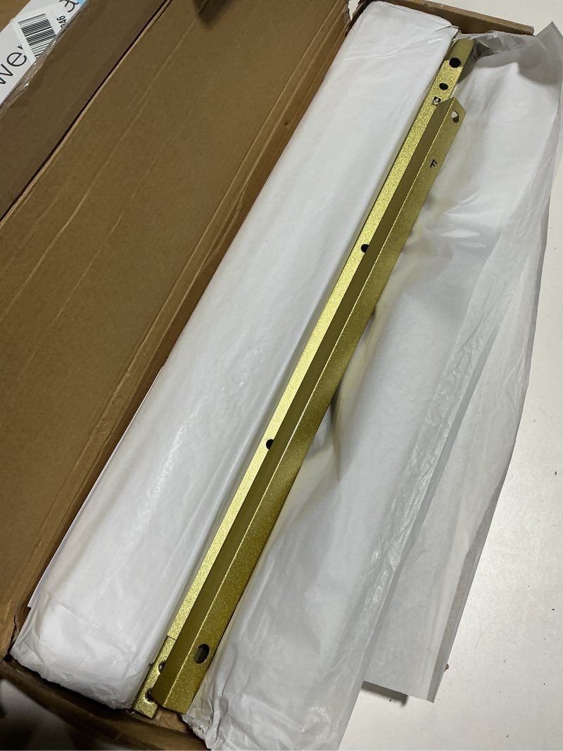 Condition photo showing As Is for GRENTY 57.5" Gold Easel Stand for Wedding Sign – 4 Adjustable Height Levels, Assembly Required, Heavy Duty Metal Display Stand for Art, Welcome Signs, Posters, Pictures, Paintings, and Floor Décor Golden