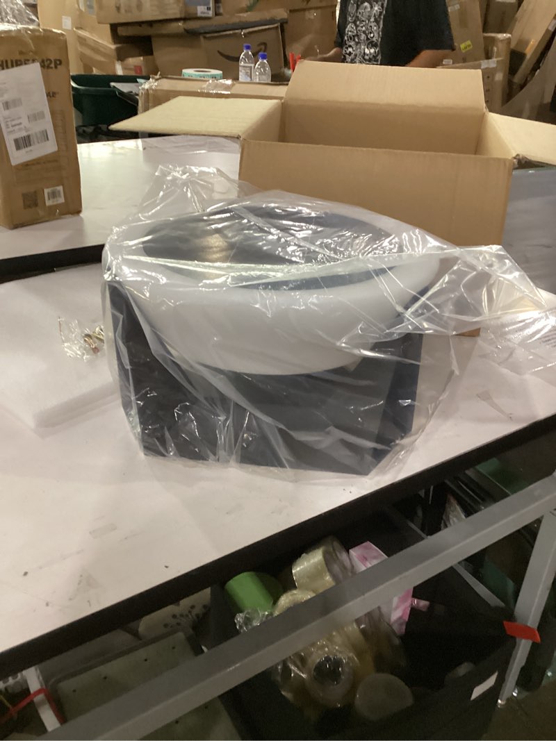 Condition photo showing Good Condition for mvbt large solar lanterns outdoor waterproof, 3000k solar floor lamp, modern outdoor floor lamps for patio yard pool, led round solar lights dusk to dawn, heavy duty solar lamp for porch garden deck 15" dia floor lamp (large)