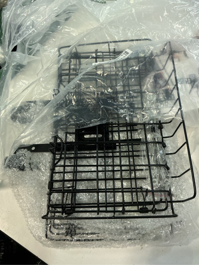 Condition photo showing As Is for folding bike front basket bicycle wire basket with handles easy installation on front handlebar black(2pcs)