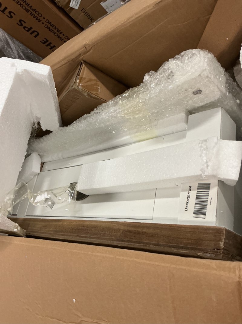 Condition photo showing As Is for kate and laurel rutledge coastal wooden console table with shelf; 40 x 14 x 33; hazelnut and white; traditional wood entryway table with drawers and decorative turned legs for entry storage options white 40x14x33