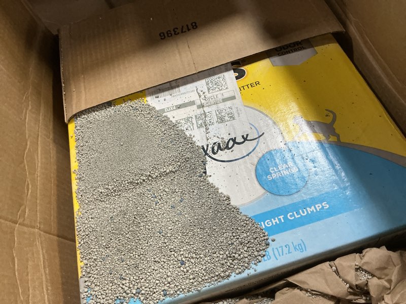 Condition photo showing As Is for purina tidy cats clumping multi cat litter, glade clear springs - 38 lb. box 38 pound (pack of 1)