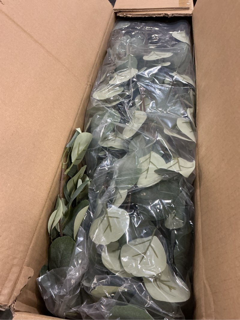 Condition photo showing Good Condition for Artificial Eucalyptus Tree, 6ft Tall Fake Eucalyptus Plant with Basket, Green Silver Dollars Silk Leaves Faux Tree for Home Office Livingroom Floor Decor Indoor