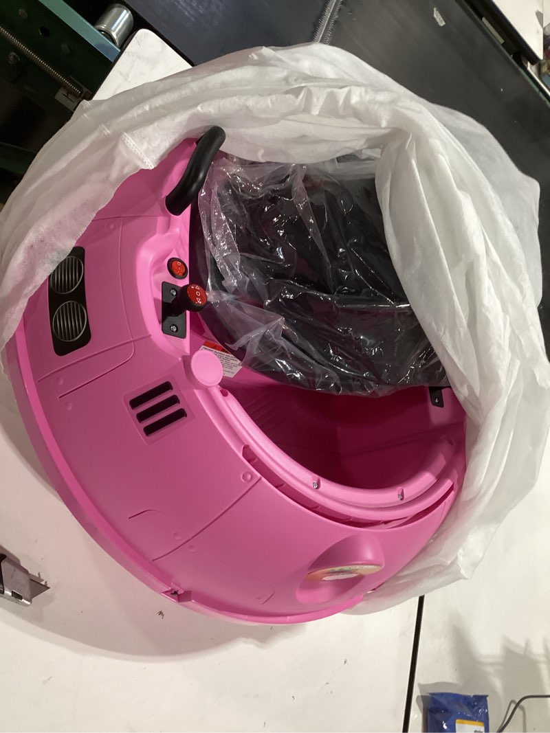Condition photo showing Good Condition for garvee 12v kids bumper car with remote control, 360° spin electric ride on toy for toddlers 18+ months, led lights, safety belt & music pink