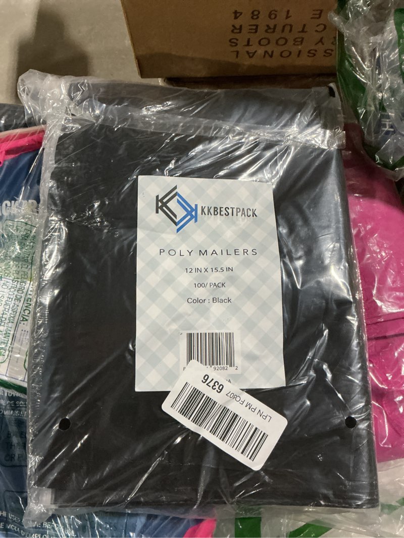 Condition photo showing Good Condition for kkbestpack 100 pcs 12x15.5 poly mailer envelopes shipping bags self adhesive waterproof bags (black), 12 x 15.5 black 12" x 15.5" 100pcs