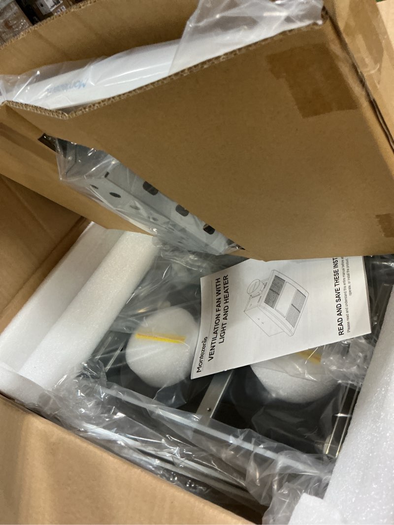 Condition photo showing New/Like New for bathroom exhaust fan with heater, 1300w heater & led light 110 cfm household ventilation fans, 1.5 sone quiet dc bath vent fan for home bathroom hotel, metal housing ceiling mount, 4" duct