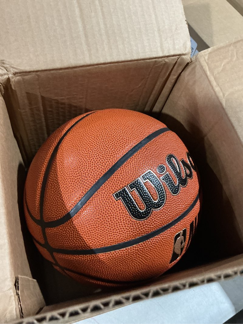 Condition photo showing As Is for wilson nba forge indoor/outdoor basketball - brown, size 7-29.5" forge size 7 -29.5" brown