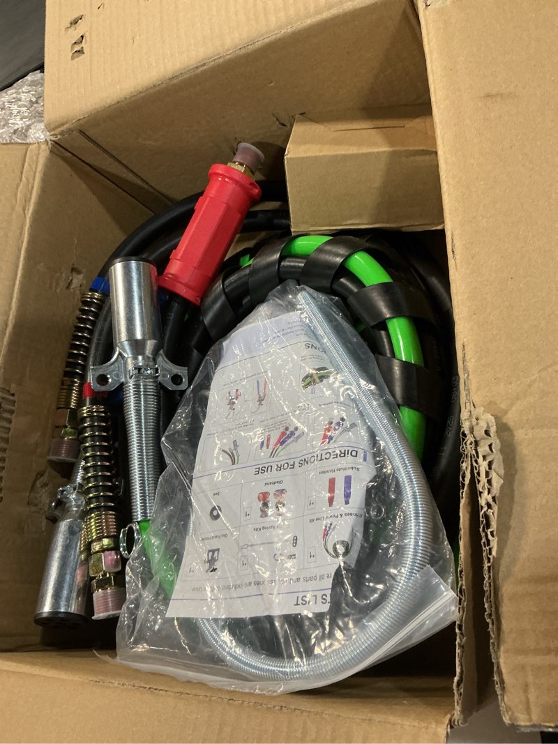 Condition photo showing New/Like New for tirol semi truck air line kit - 12ft 3 in 1 air brake hoses & power air line wrap 7 way trailer cord with gladhands,handles,holder,tender spring kit,seals for semi truck trailer tractor