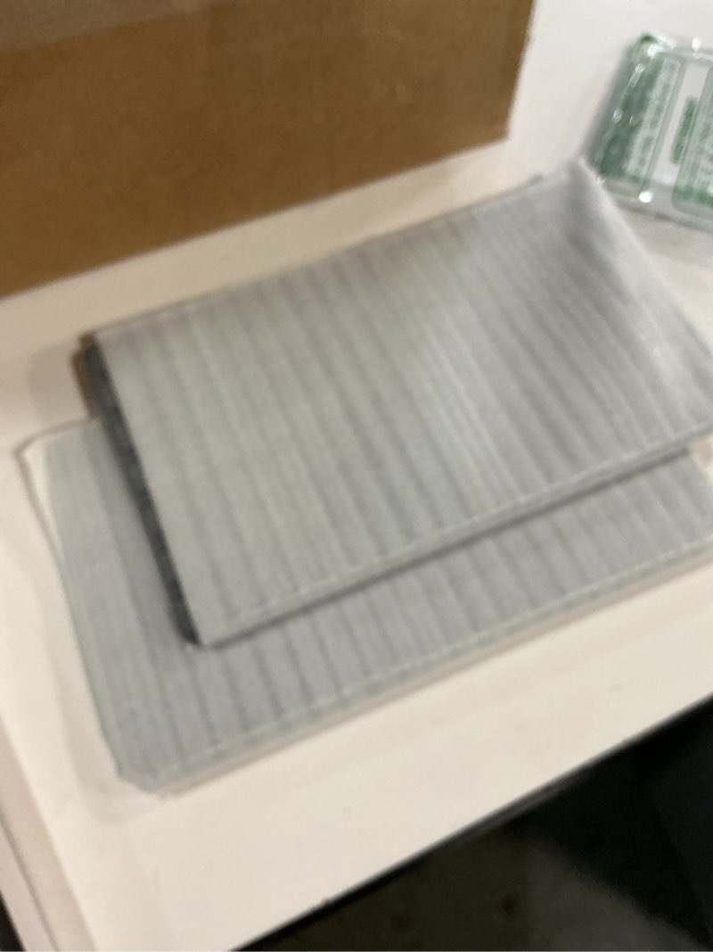 Condition photo showing New/Like New for 2PCS Water Absorbing Stone Drying Tray Mat for Bathroom Sink & Kitchen Counter Organizer, Quick Dry Dish Soap Dispenser Sponge Holder, Vanity Sink Caddy, Drink Bar Coaster, White - 10\"*6\" 2pack-10\"x 6\" - White (color may vary ours are grey)