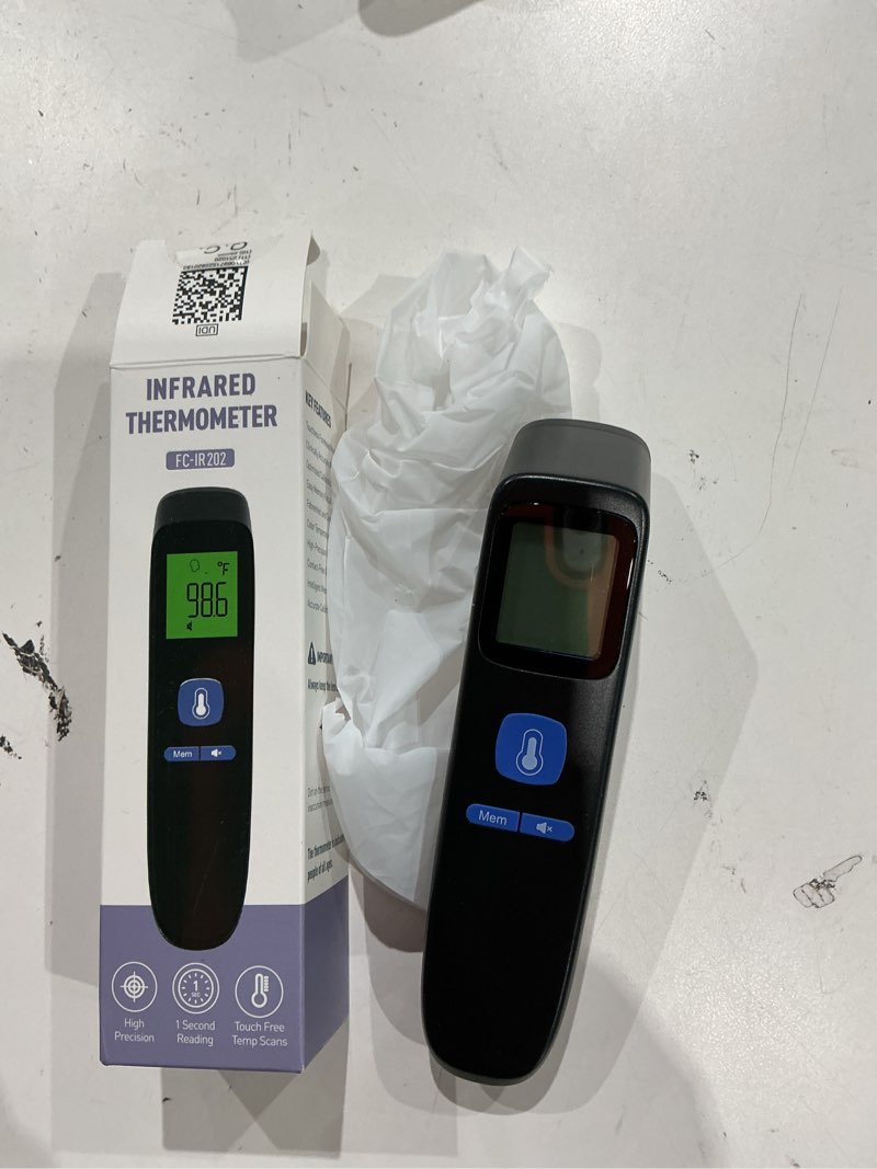 Condition photo showing Good Condition for no-touch forehead thermometer for adults, infrared digital baby thermometer for kids, accurate reading with large display, mute mode, memory recall, fever alarm black