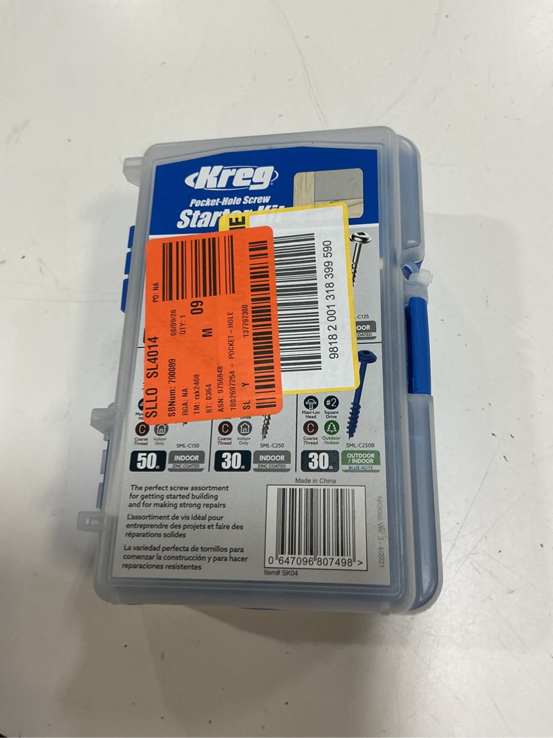 Condition photo showing Good Condition for kreg no. 2 x assorted in. l square coarse pocket-hole screw kit 260 pk