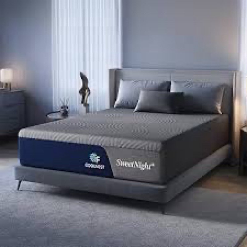 Sweetnight CoolNest 16 inch King Mattress, Cooling Gel King Size Memory Foam Mattress for Cool Night Sleep, 5-Zone Ergo Support for Pressure Relief, Medium Firm, CertiPUR-US Certified Grey & Blue King (U.S. Standard) 16 Inch