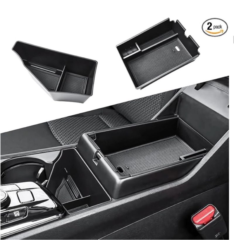 2pcs center console organizer & armrest storage box compatible with 2023-2025 2026 kia sportage hybr