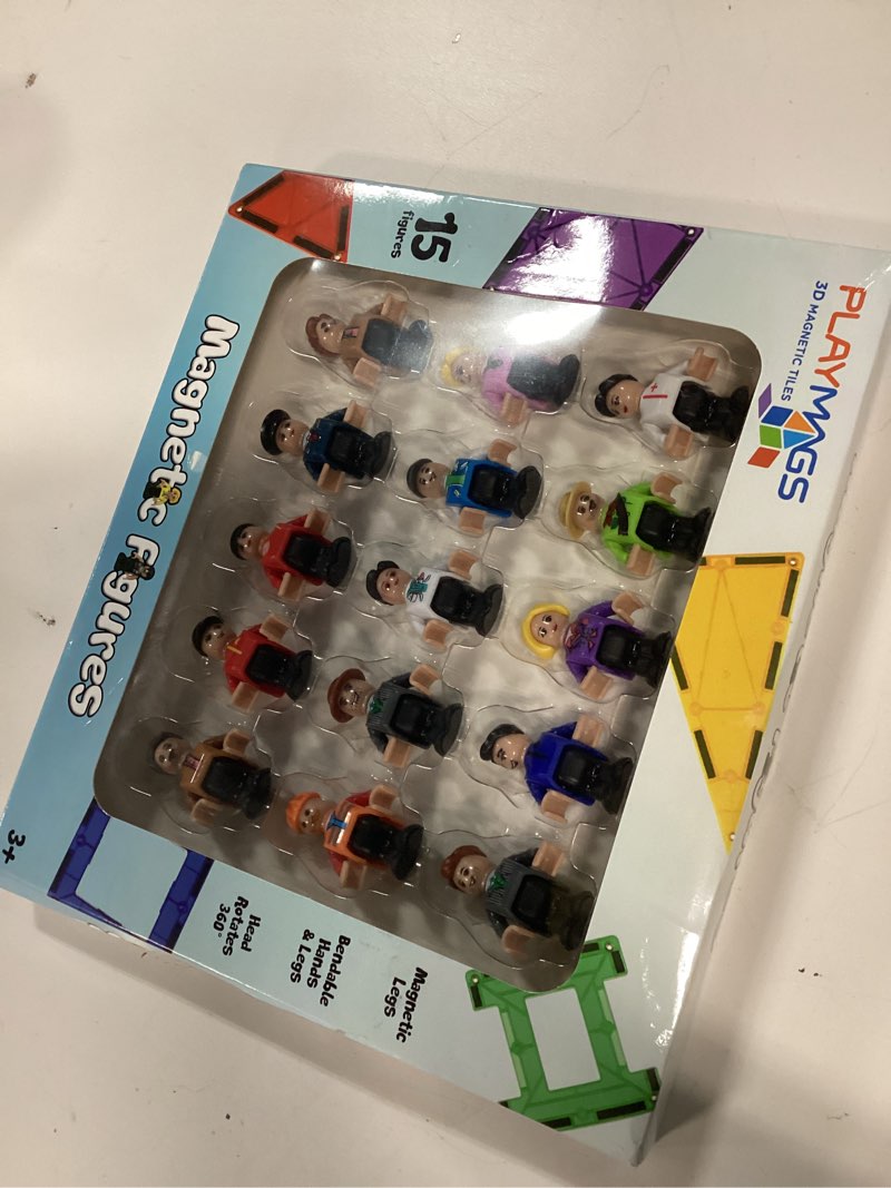 Condition photo showing New/Like New for playmags magnetic figures community set of 15 pieces - 2 inches play people perfect for magnetic tiles building blocks - stem learning toys children – magnet tiles expansion accessories pack 15 pcs figures set