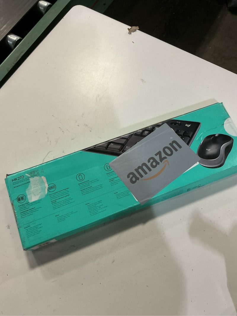 Condition photo showing New/Like New for Logitech MK270 Wireless Keyboard and Mouse Combo for Windows, 2.4 GHz, 8 Multimedia Keys, PC, Laptop, Wireless Keyboard Compact Mouse Combo - Black Black 1 Pack Combo