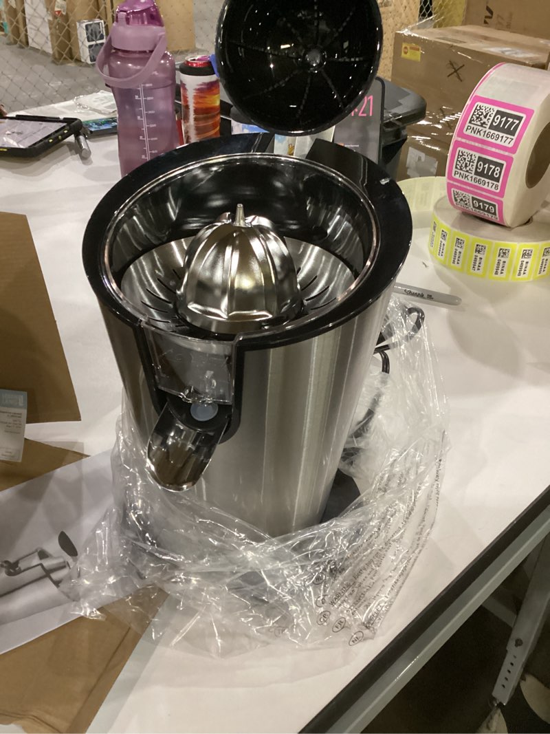 Condition photo showing As Is for lebenlang electric citrus juicer with high juice yield | orange juicer squeezer 200w + 2 cones i exprimidor de limones electrico small juicers machine mini for citrus lemon esprimidoras naranjas jugo lbc388 - 200 watt