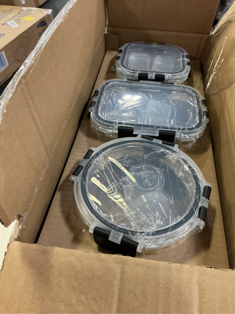 Condition photo showing Good Condition for glass food storage containers with lids, [21 piece] glass meal prep containers, containers for food storage with lids, bpa free & leak proof (9 lid & 9 container) clear