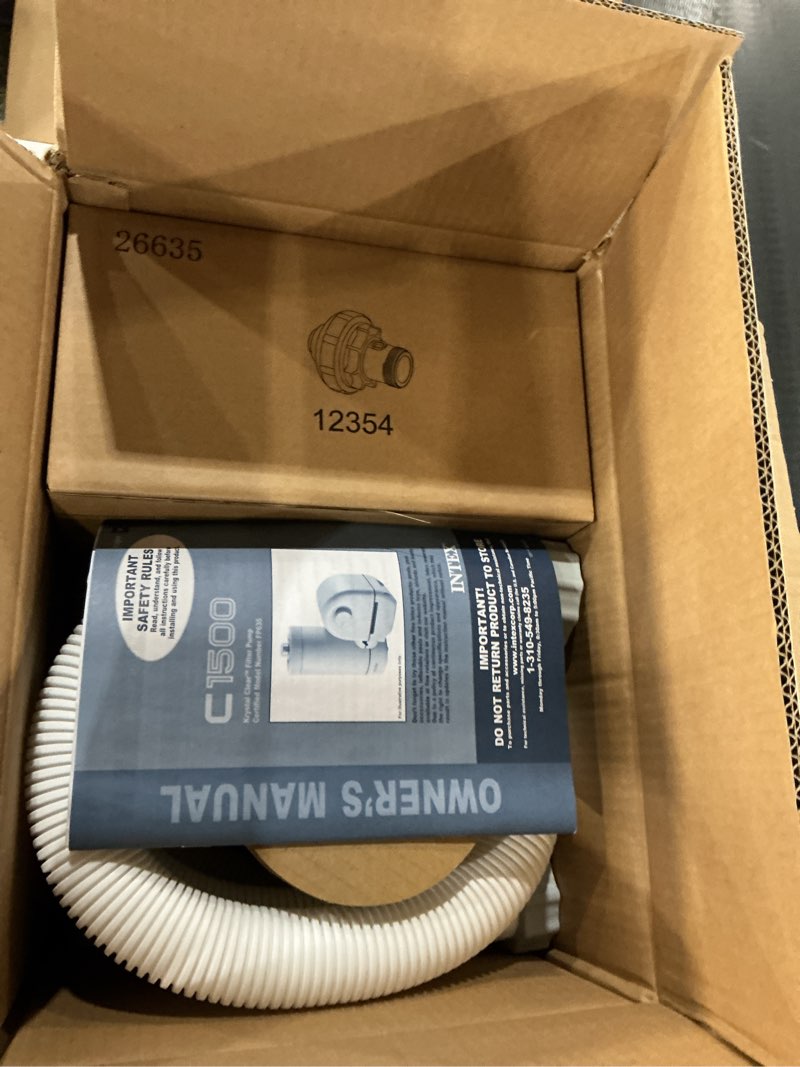 Condition photo showing New/Like New for INTEX 26635EG C1500 Cartridge Filter Pump for Above Ground Pools: 1500 GPH Pump Flow Rate – Improved Circulation and Filtration – Easy Installation – Improved Water Clarity – Easy-to-Clean