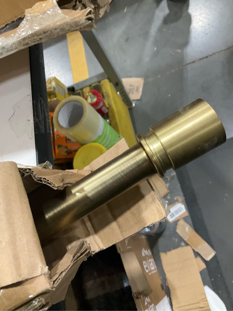 Condition photo showing Good Condition for Curtain Rods for Windows 28 to 48 Inches - Aluminium Finials and Brackets - 1 Inch Decorative Window Rods - Adjustable Heavy Duty Curtain Rod - Wall & Ceiling Mounted - Brushed Gold Finish Brushed Gold 28-48"